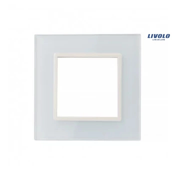 Livolo panel szklany biały ramka pojedyncza gniazda GPF-1-61