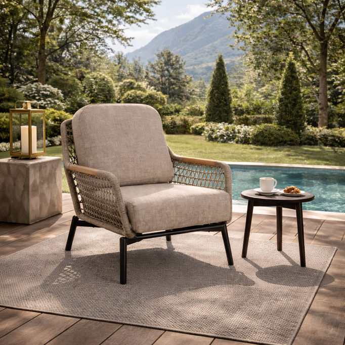 Fotel ogrodowy BOLZANO Etrusco antracyt/beż