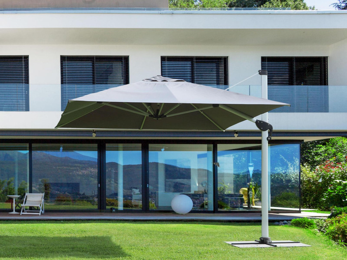 Parasol ogrodowy 400x400cm BOLZANO Ibis aluminium szary