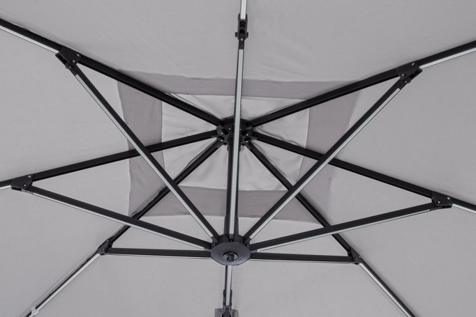 Parasol ogrodowy 3m x 3m BOLZANO Ibis LED jasny szary