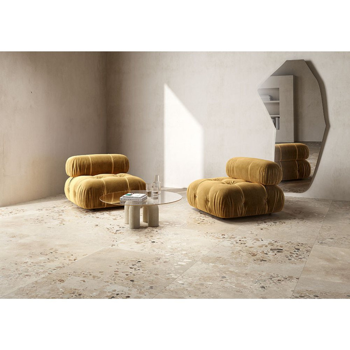 Płytka Fioranese Cocci Siciliani Sabbia ścienno-podłogowa mat 90x90 9 mm imitacja kamienia  beżowy