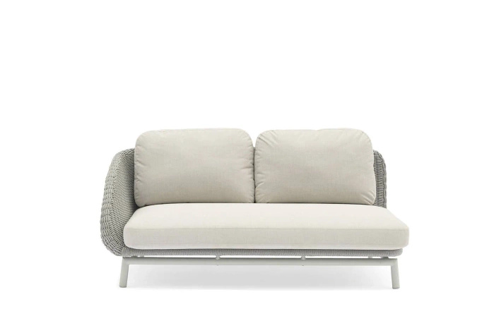 Sofa ogrodowa SCOOP 166×80cm prawostronna jasny szary aluminium