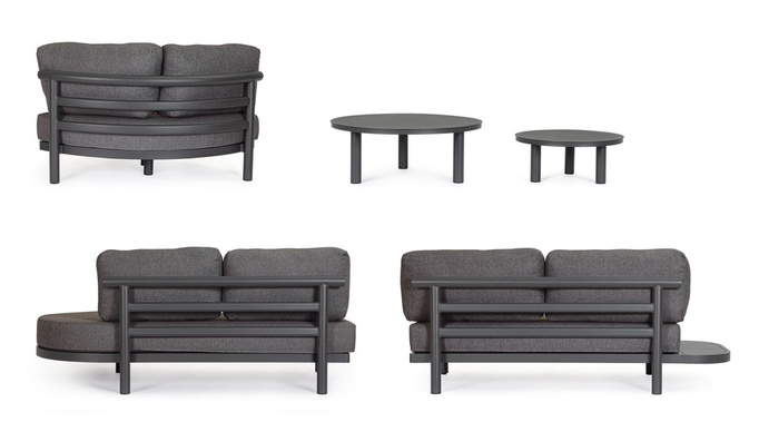 Meble ogrodowe BOLZANO narożnik Haverno aluminium antracyt
