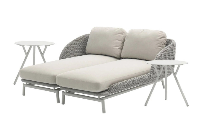 Zestaw mebli ogrodowych SCOOP II dwuosobowy szary aluminium