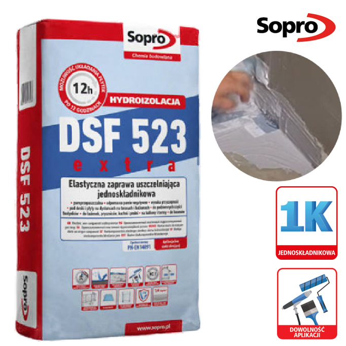 Sopro DSF 523 Elastyczna zaprawa uszczelniająca jednoskładnikowa 20kg