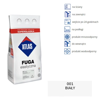 ATLAS FUGA ELASTYCZNA - 001 biały 2kg