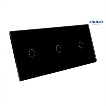 Livolo panel szklany czarny potrójny 70111-62 włącznik 1+1+1
