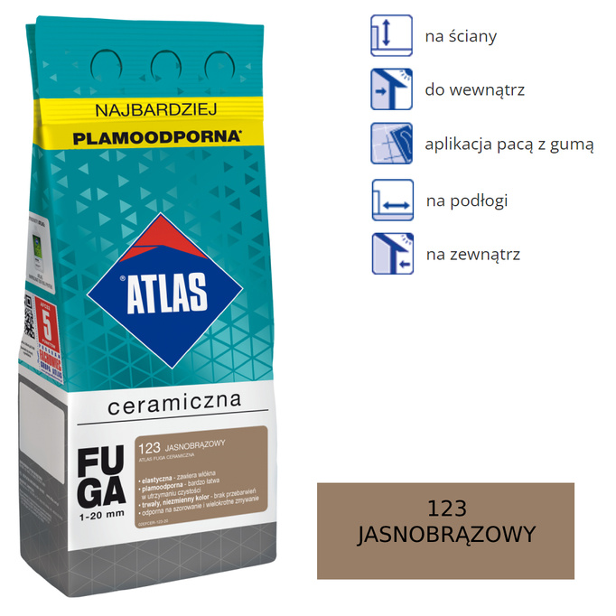 Atlas Keramic Grout - 123 světle hnědých 5 kg