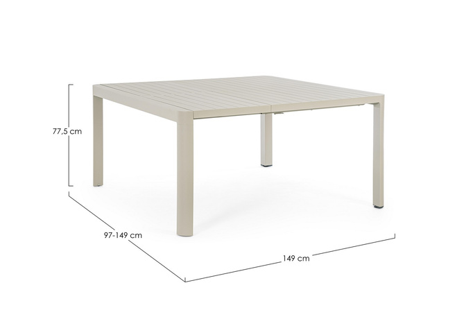 Stół ogrodowy rozkładany 149x97/149cm BOLZANO Kastello aluminium  beż