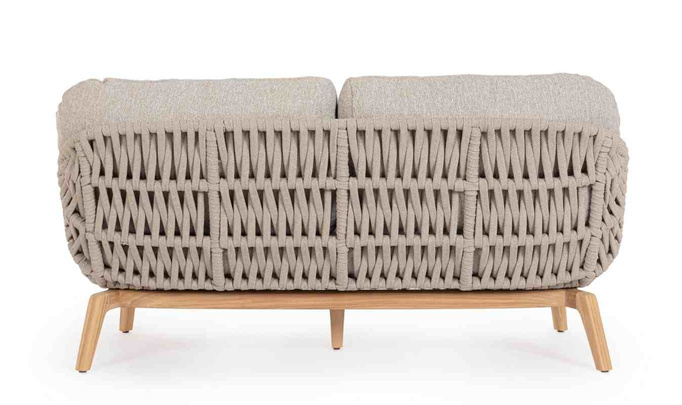 BOLZANO Sofa ogrodowa 2-osobowa Tivoli beżowa na nóżkach w stylu skandynawskim 168 cm