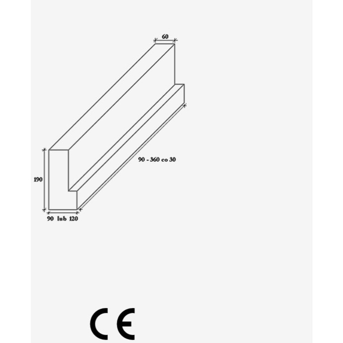 Nadproże betonowe L19 180cm TYP-D 12x19x180cm Uciechowski