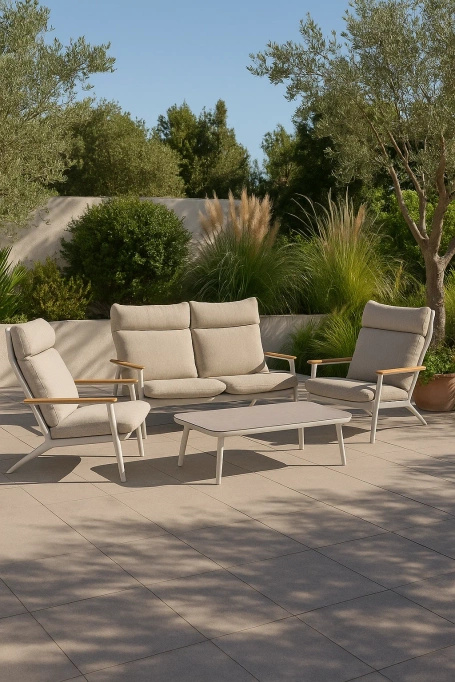 Meble Ogrodowe BOLZANO Ibiza aluminium biały