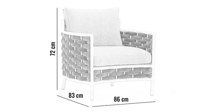 Fotel ogrodowy LOOP beżowy aluminium