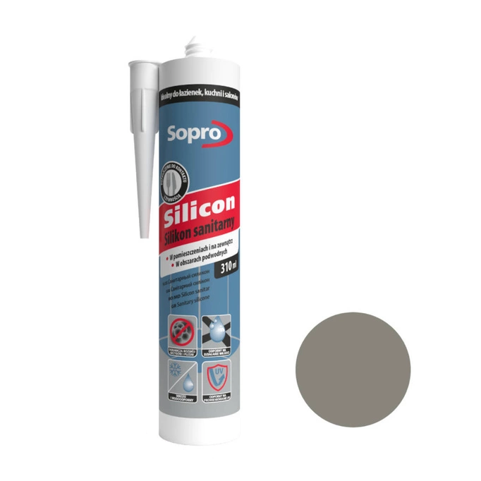 Sopro silikon sanitarny betonowy szary 14 310 ml