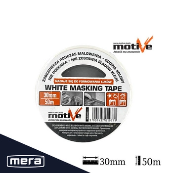 Taśma malarska  WHITE MASKING TAPE 30mm x 50m Motive 020 332