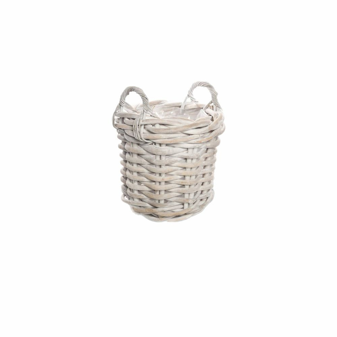 Rennes Rattan Basket ⌀35cm x výška 35 cm bílá otře