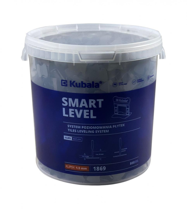 Kubala SMART LEVEL Klipsy 1,5mm do poziomowania płytek 800szt 1869