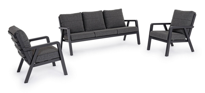 BOLZANO Zestaw mebli ogrodowych sofa + 2 fotele Titano antracytowy 