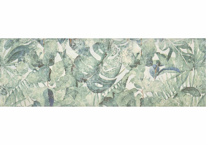 Płytka ścienna mat 30x90,2 10mm motyw roślinny zielony