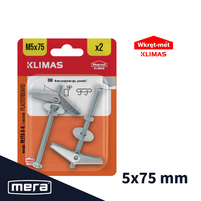 Wkręt-met kotwa sprężynowa parasolka M5X75