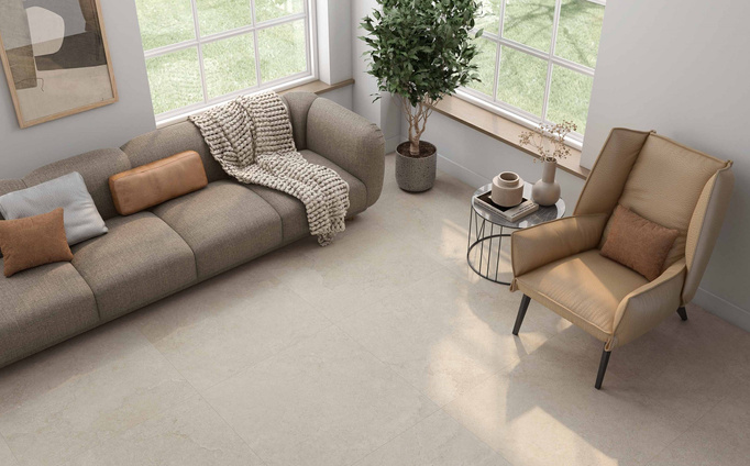 Płytka Roca Serena Crosscut Bone ścienno-podłogowa 120x120 imitacja kamienia beżowy