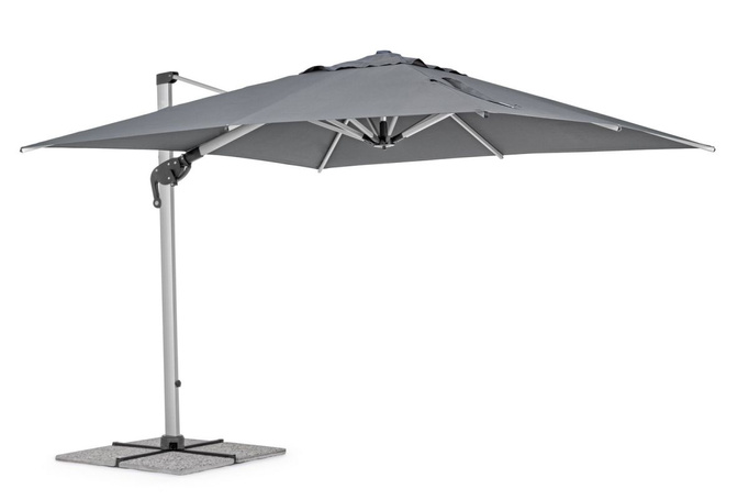 Parasol ogrodowy 3m x 3m BOLZANO Ibis aluminium szary