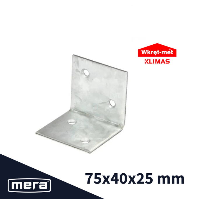 Wkręt-met kątownik szeroki 75x40x25 1 szt.
