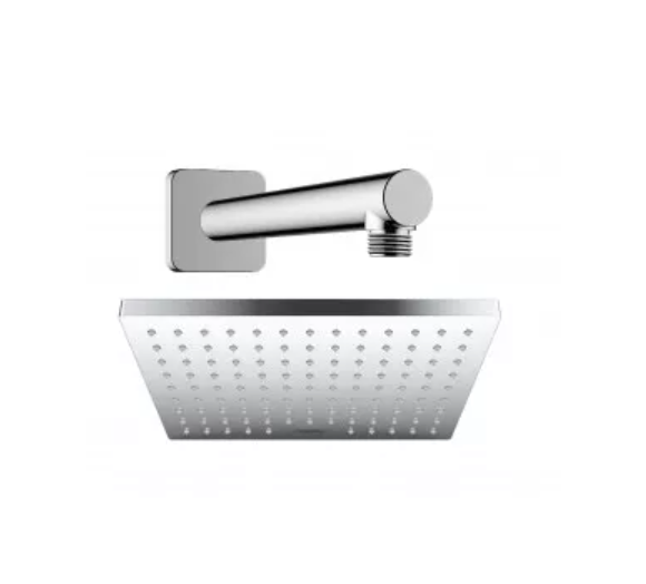 Déšťové rameno 24 cm zeď Chrome.