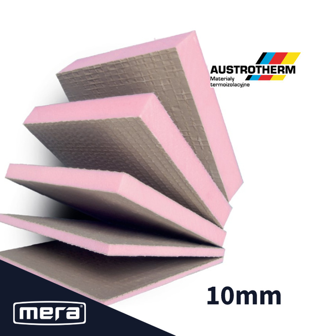 Austratherm Unilatte 10mm 1,3x0,6 m XPS Extrudovaná polystyrenová deska, zakončená se skleněnou pletivou vlákno zabudovanou do maltové vrstvy na obou stranách.