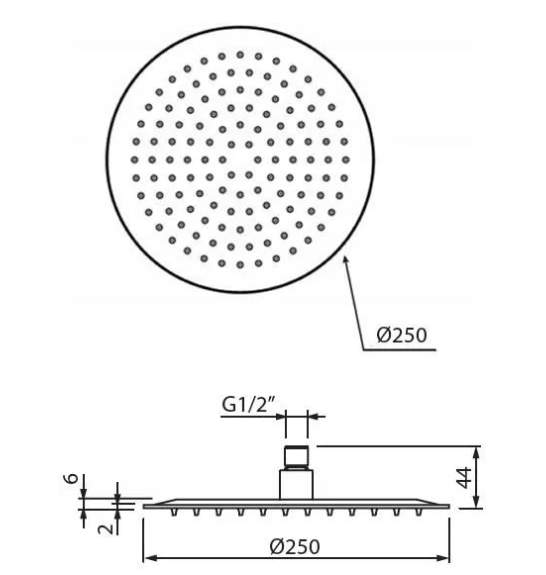 Vedo Desso Nero System natryskowy podtynkowy 25cm