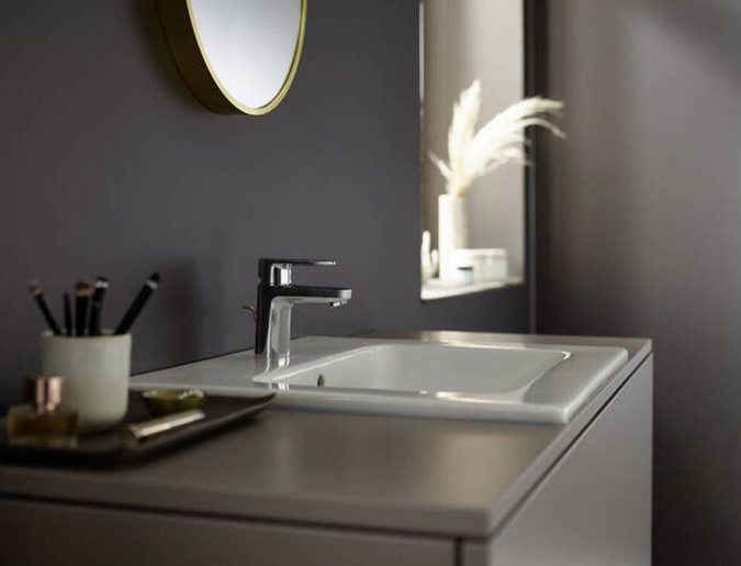 Ecosmart Chrome Standing Washbasin Baterie.