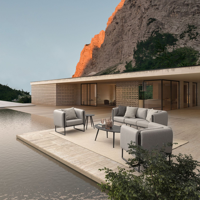 Poduszka outdoorowa dekoracyjna 45x45cm BOLZANO Dantey materiał szary