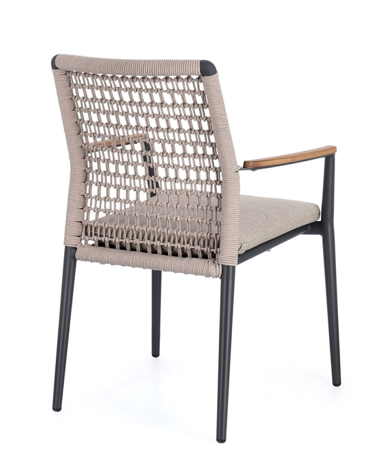 Krzesło Martaio BOLZANO aluminium antracyt/beż