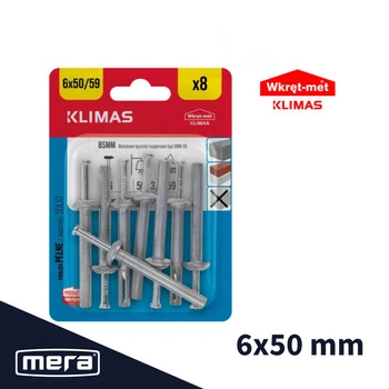 Wkręt-met kołki szybkiego montażu metalowe 6x50 8 szt.