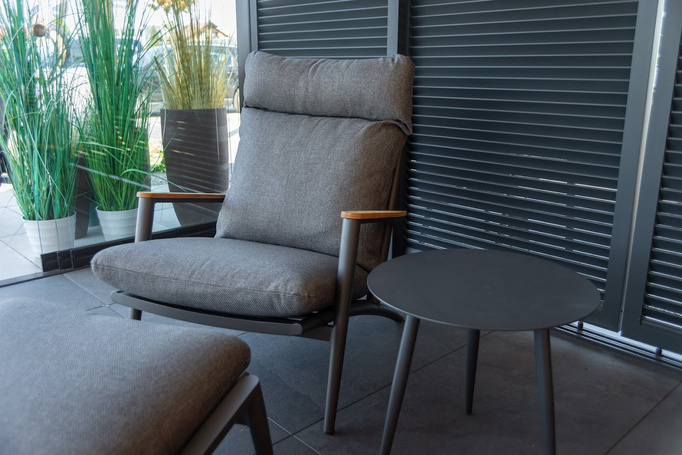 Fotel ogrodowy z podnóżkiem BOLZANO Incanto aluminium antracyt