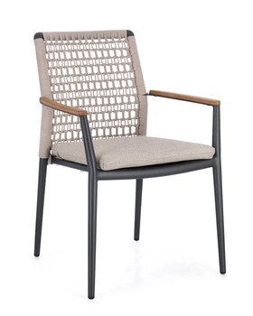 Krzesło Martaio BOLZANO aluminium antracyt/beż