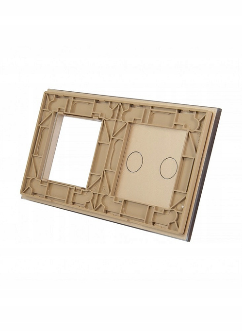 Livolo dvojitý skleněný panel zlatý 702G-63