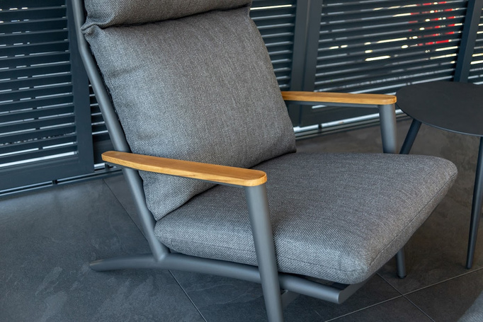 Fotel ogrodowy z podnóżkiem BOLZANO Incanto aluminium antracyt