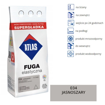 ATLAS FUGA ELASTYCZNA  -  034 jasnoszary 5kg