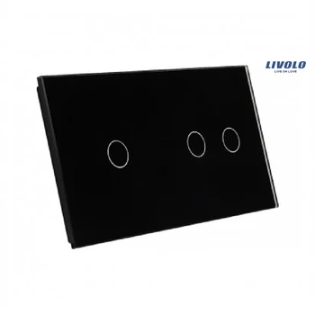 Livolo panel szklany czarny podwójny 7012-62 włącznik 1+2