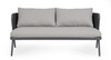 BOLZANO Sofa 2-osobowa do ogrodu Hellin antracytowa wodoodporna aluminium 