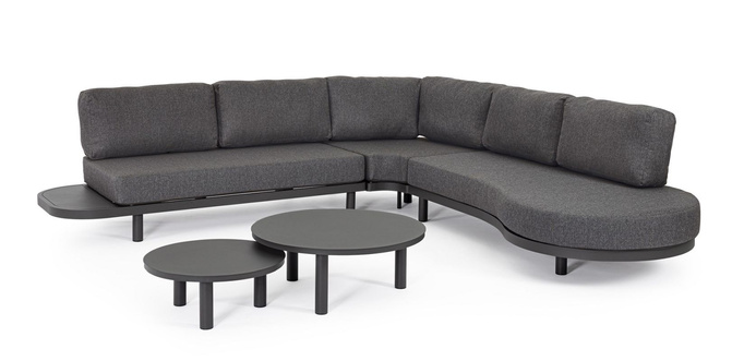 Meble ogrodowe BOLZANO narożnik Haverno aluminium antracyt