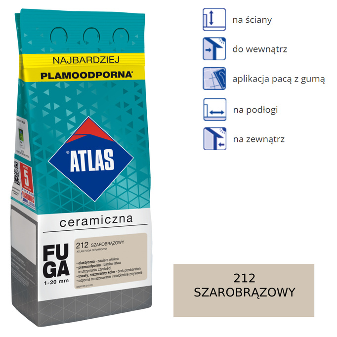 Atlas Ceramic Fuga - 212 zrno hnědé 5 kg