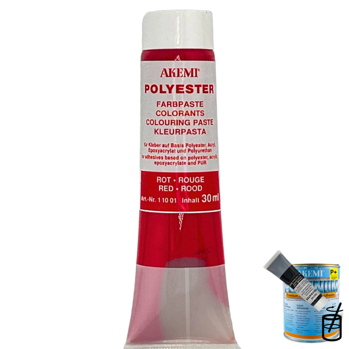 AKEMI BARWNIK DO ŻYWICY KLEJU AKEMI RED CZERWONY 11001 tubka 30ml