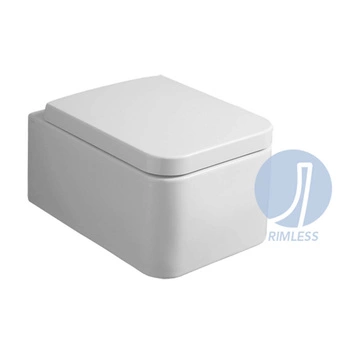 Simas Flow Miska wisząca Rimless FL63 + Deska wolnoopadająca i Zestaw montażowy
