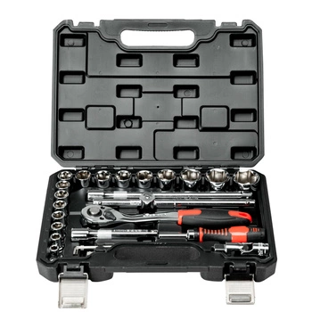 ZESTAW KLUCZY NASADOWYCH Z GRZECHOTKĄ 1/2" 26 SZT. CRV PRO-WK403