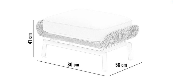 Puf – podnóżek tarasowy do zestawu SCOOP szary aluminium