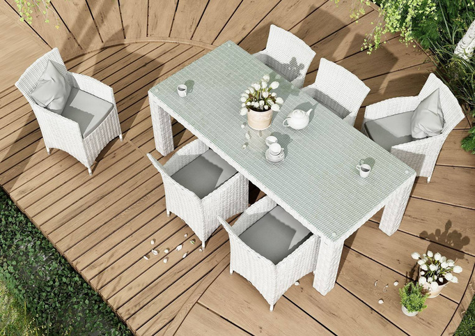 Rapallo Garden Table 160cm Royal White