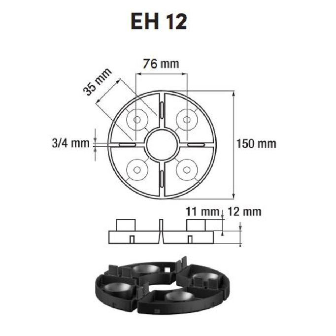 Podkładki tarasowe Eternoivica wspornik 12mm / 3mm EH12