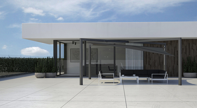 CRO 300x300cm Antracite Sailling Terrace Roofing